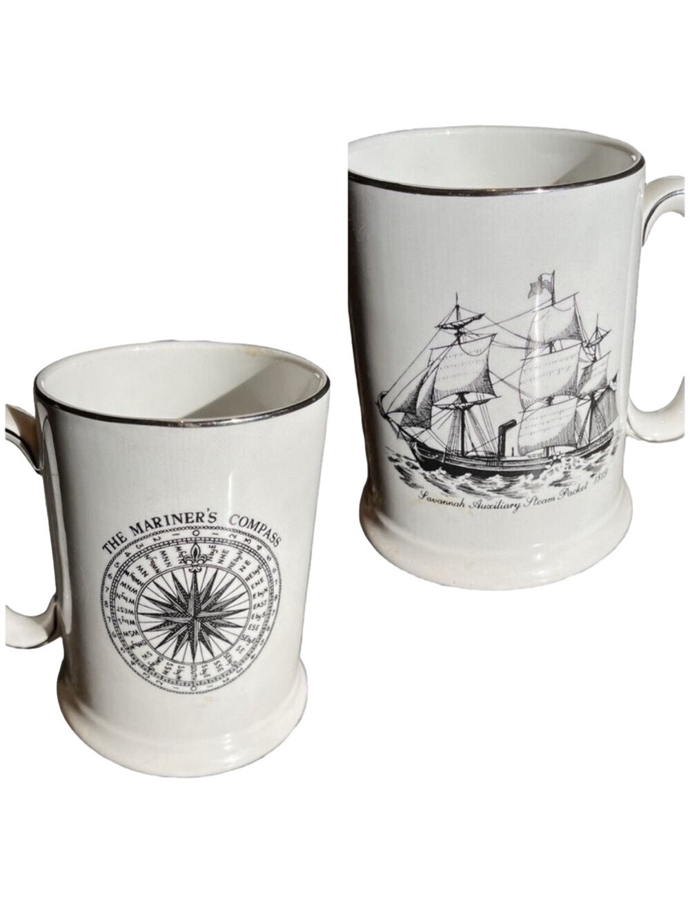 🛍️ 3/$30 or 2/$20 🛍️ Large Sailboat Schooner Mariner's Tea Coffee Mug